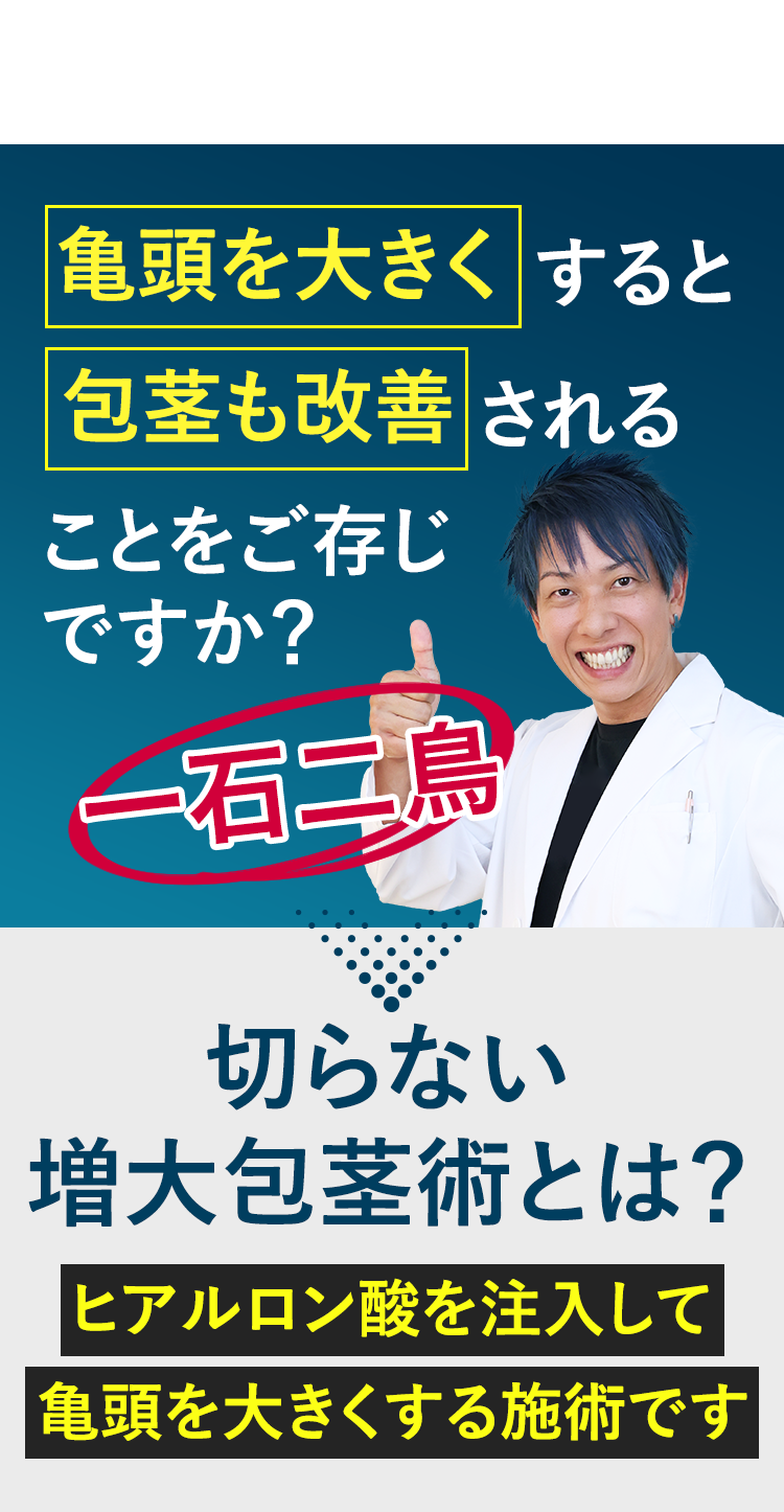 亀頭を大きくすると包茎も改善されることをご存じですか？